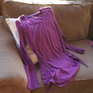 Drawstring Maternity Shirt Scoop Neck Tee